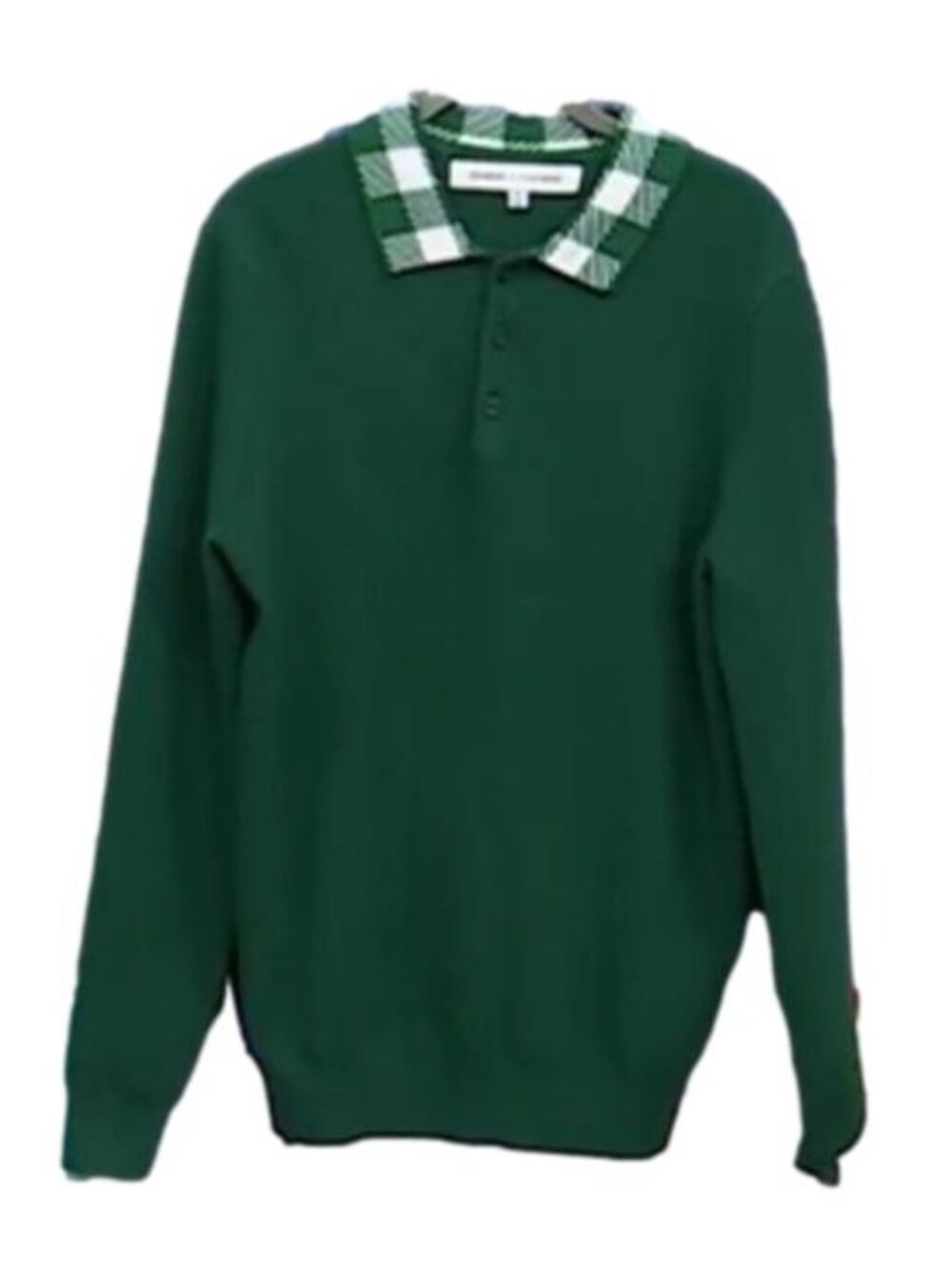NWT Curations x TY Mayberry Women Knit Sweater Top Green Gingham Collar XXL S  L